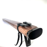 Walnut and Ebony Contrabass Drone Flute with Back Blown Mouthpiece - Key of D - In Stock