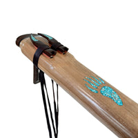 Figured Walnut Contra Bass Drone Flute with Bear Theme- Low D- NAF mino-In Stock