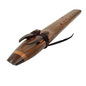 Walnut and Wenge Alternating Drone Flute-Low E flat NAI (Plains indigenous Scale)-In Stock