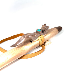 Cherry and Walnut G# Otter Flute with Turquoise Detail