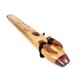 Madrone Wood Alternating Drone Flute with Eagle Feather Woodburning, Low C NAI ( North American Indigenous Scale)-In Stock